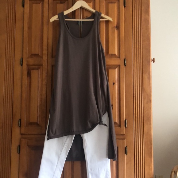 Anthropologie Tops - Anthropologie tank style tunic top, dress, Neutral grey brown tone, soft.